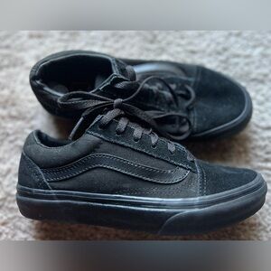 Kids Black on Black Lowtop Vans Size 2